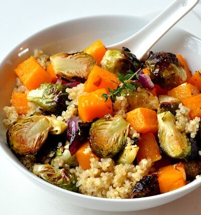 bowl of quinoa and fall vegetables