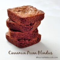 stack of cinnamon pecan blondies