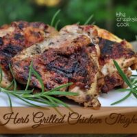 header for herb grilled chicken thighs