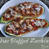 Orzo Stuffed Zucchini