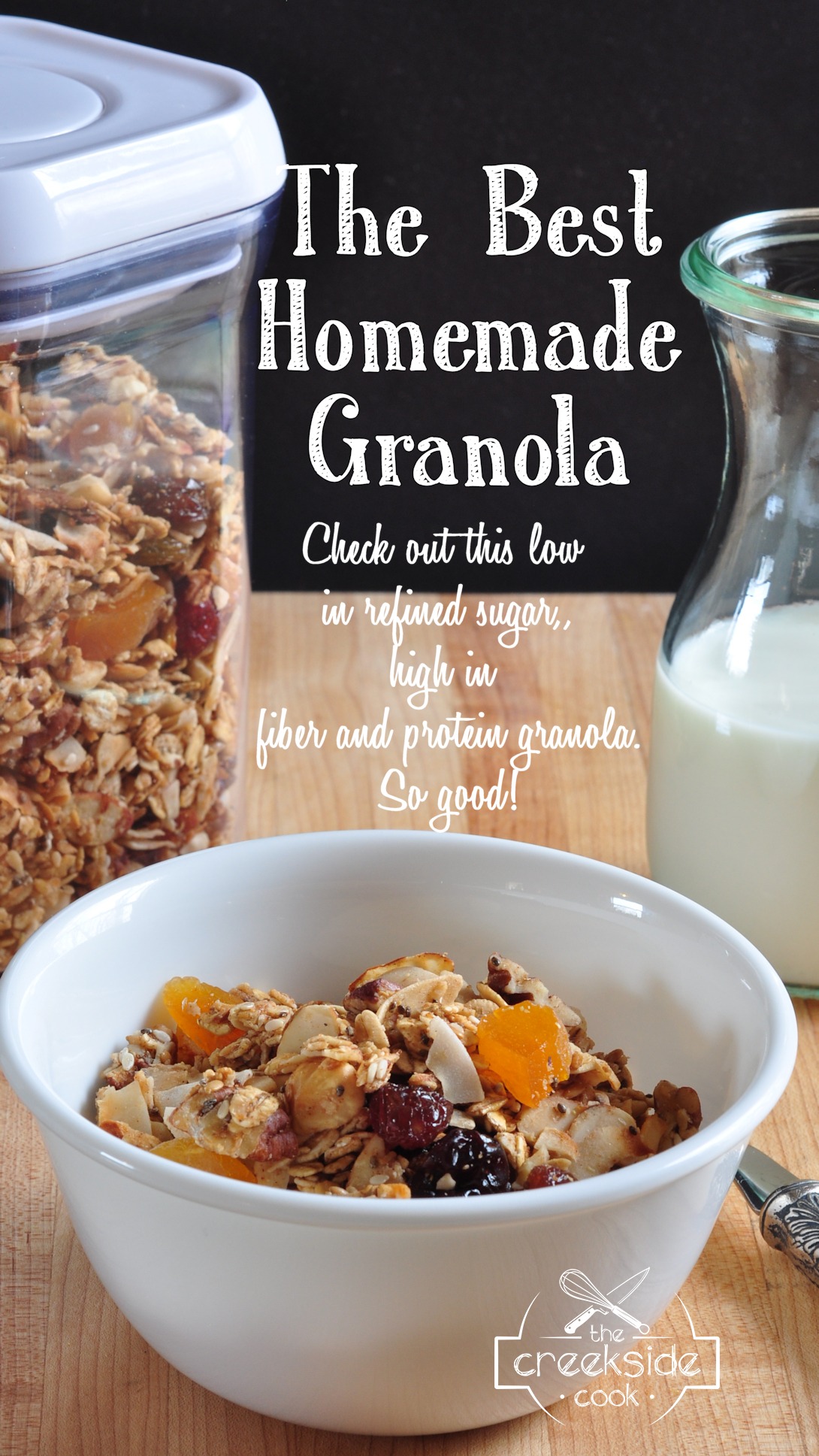 Pinterest pin for The Best Homemade Granola on The Creekside Cook