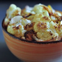 Recipe for Lemon Garlic Roasted Cauliflower on The Creekside Cook