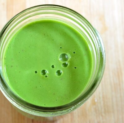 Greens & Nectarines Protein Smoothie on The Creekside Cook