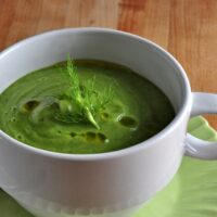 Recipe for Creamy Vegan Zucchini Dill Soup on The Creekside Cook