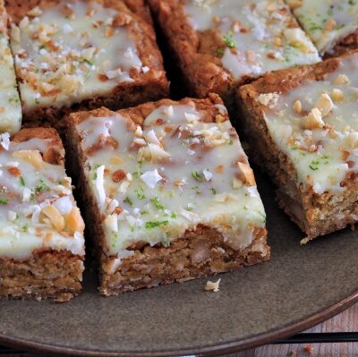 Find the recipe for Macadamia Lime Blondies on The Creekside Cook