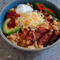 Recipe for Chicken Fajita Couscous Dinner Bowls on The Creekside Cook