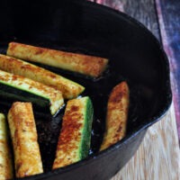 Pan of Spicy Zucchini Fries on The Creekside Cook