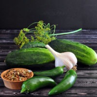 Ingredients for Jalapeno Garlic Dill Pickles on The Creekside Cook