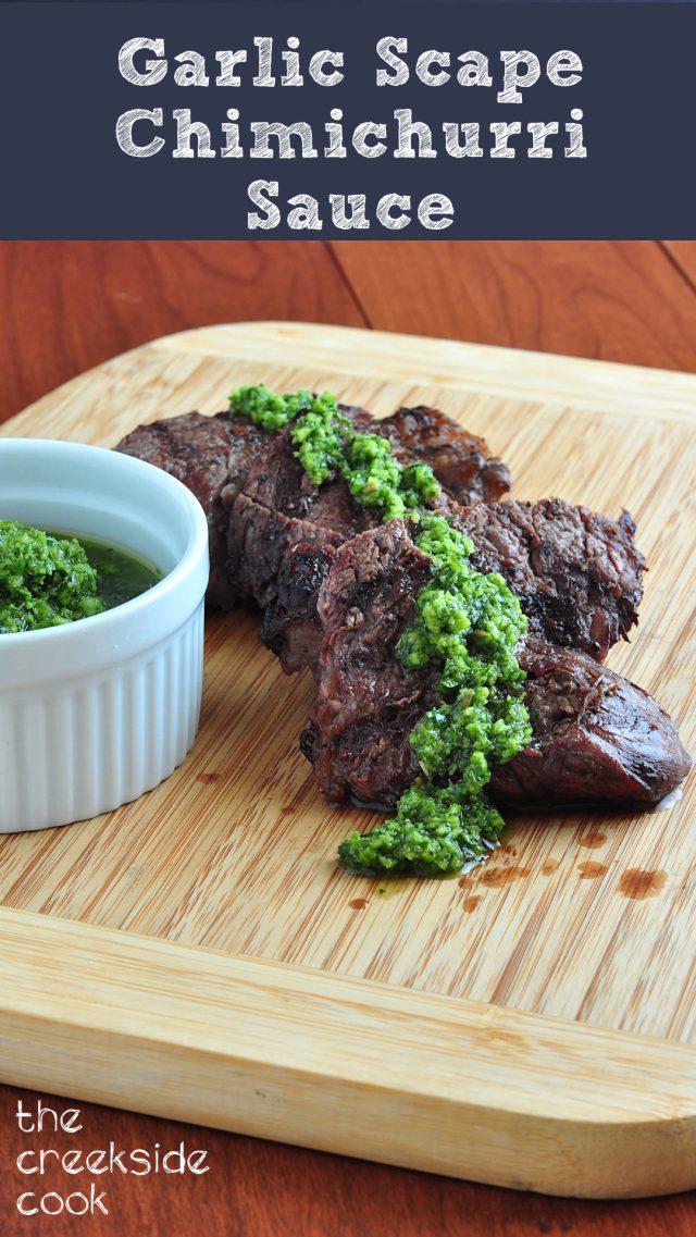 Garlic Scape Chimichurri Sauce on The Creekside Cook