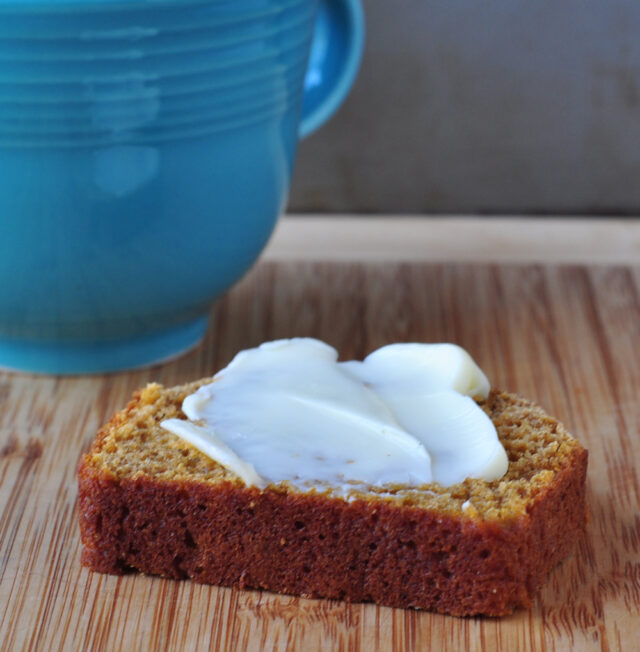 Buttered Slice of Sweet Potato Quick Bread on The Creekside Cook