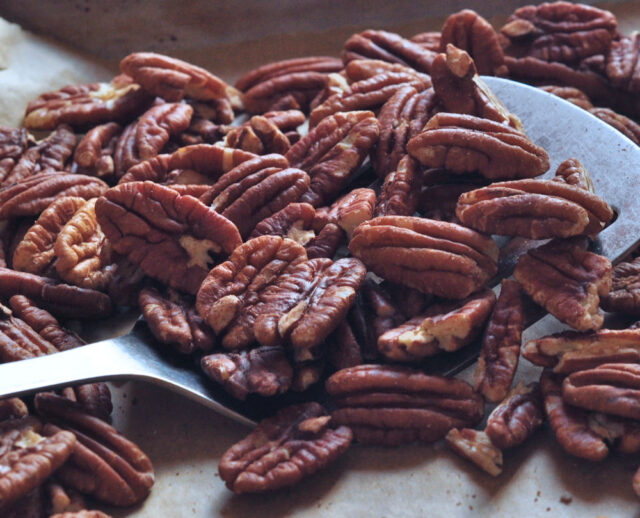 Toasting pecans on The Creekside Cook