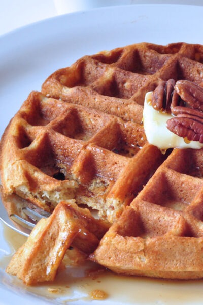 Butter Pecan Waffles on The Creekside Cook