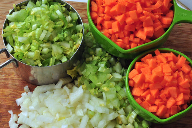 Chopped vegetables on The Creekside Cook