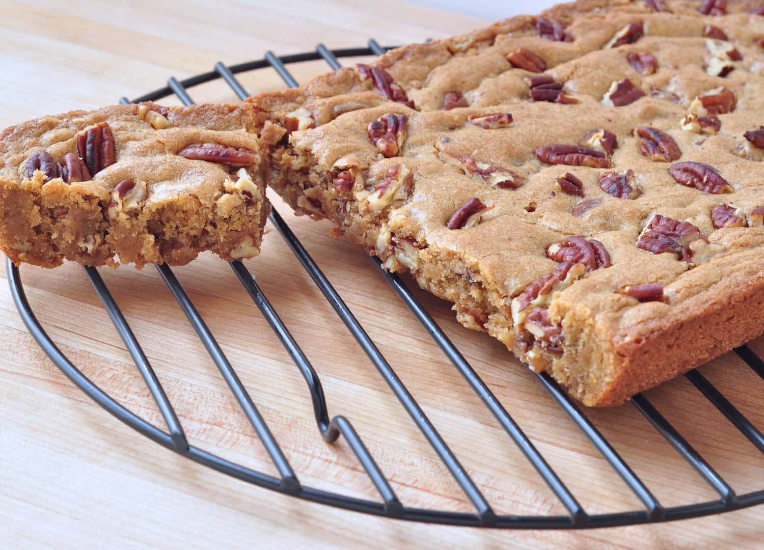 Cut pan of Lemon Spice Brownies on The Creekside Cook