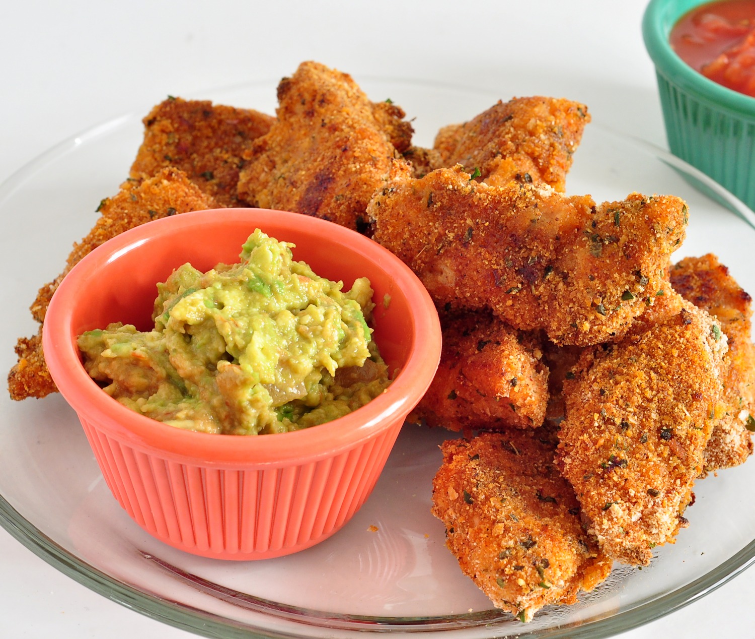 Plate of Oven Fried Chipotle Chicken Tenders on The Creekside Cook