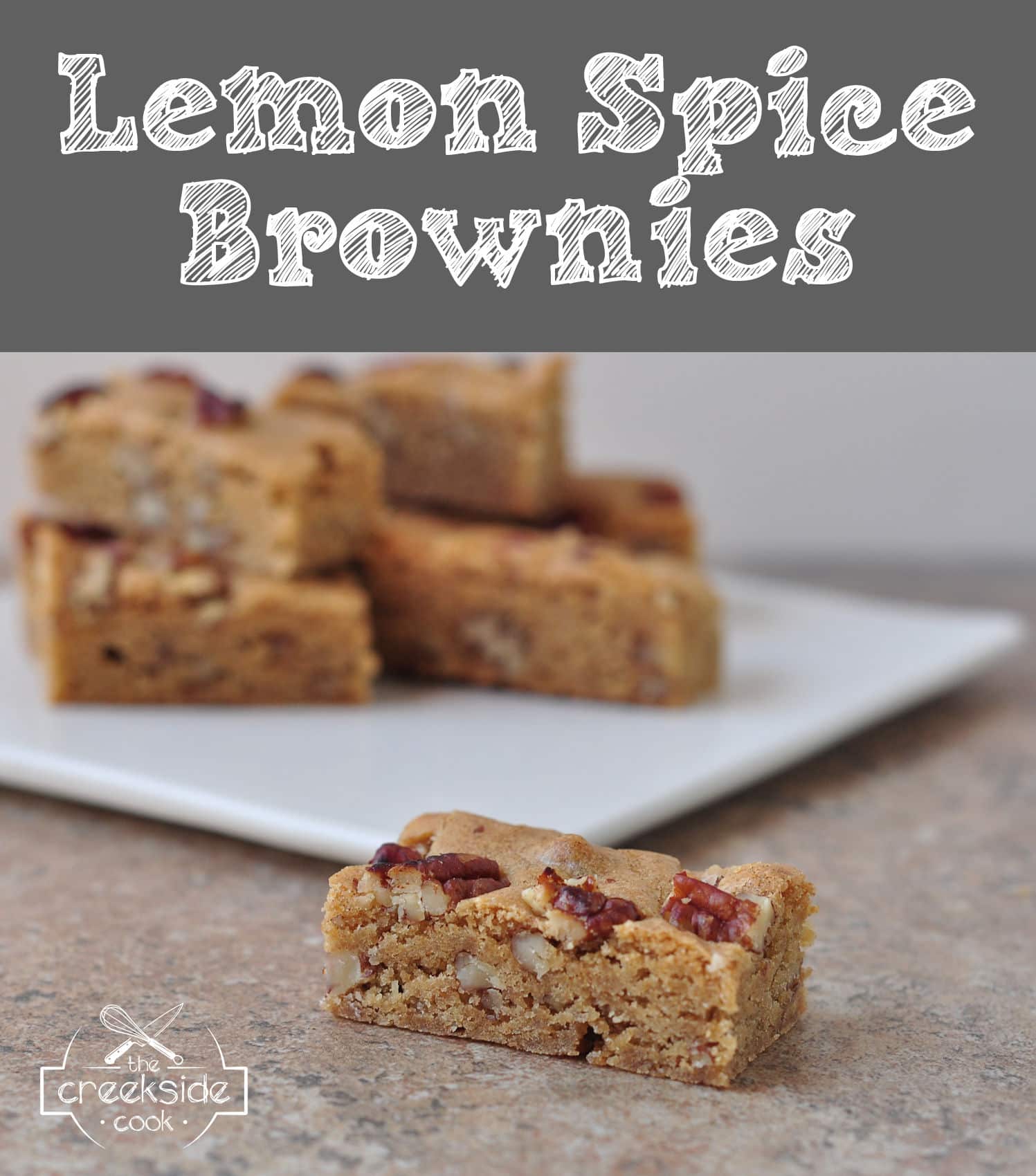 Recipe for Lemon Spice Brownies on The Creekside Cook