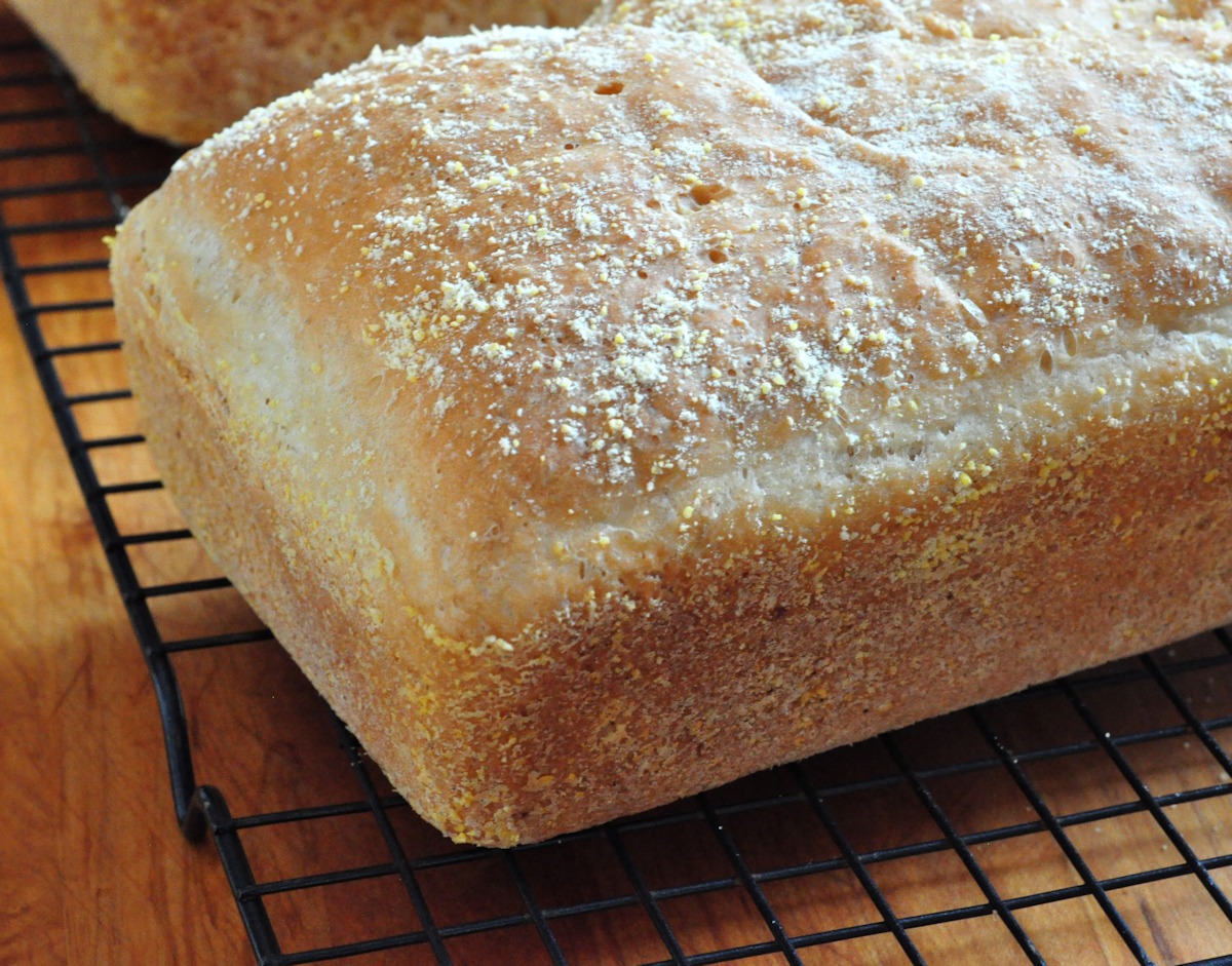 Loaf of English Muffin Bread on The Creekside Cook