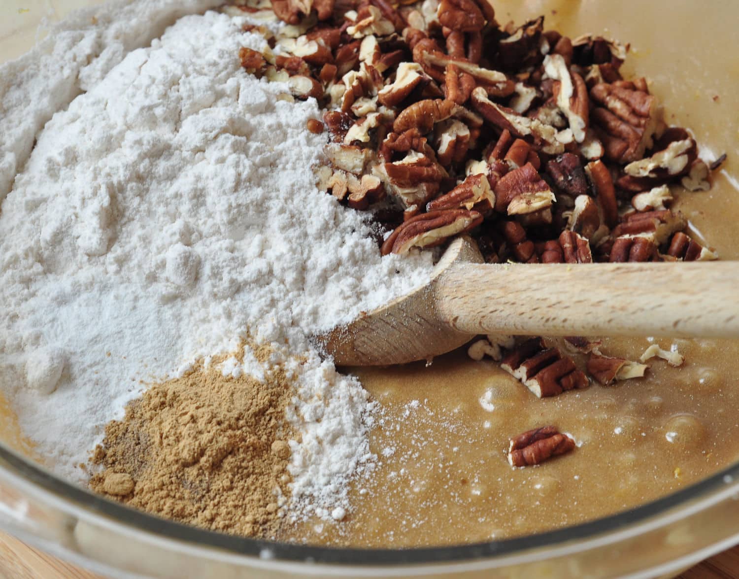 Making the batter on The Creekside Cook