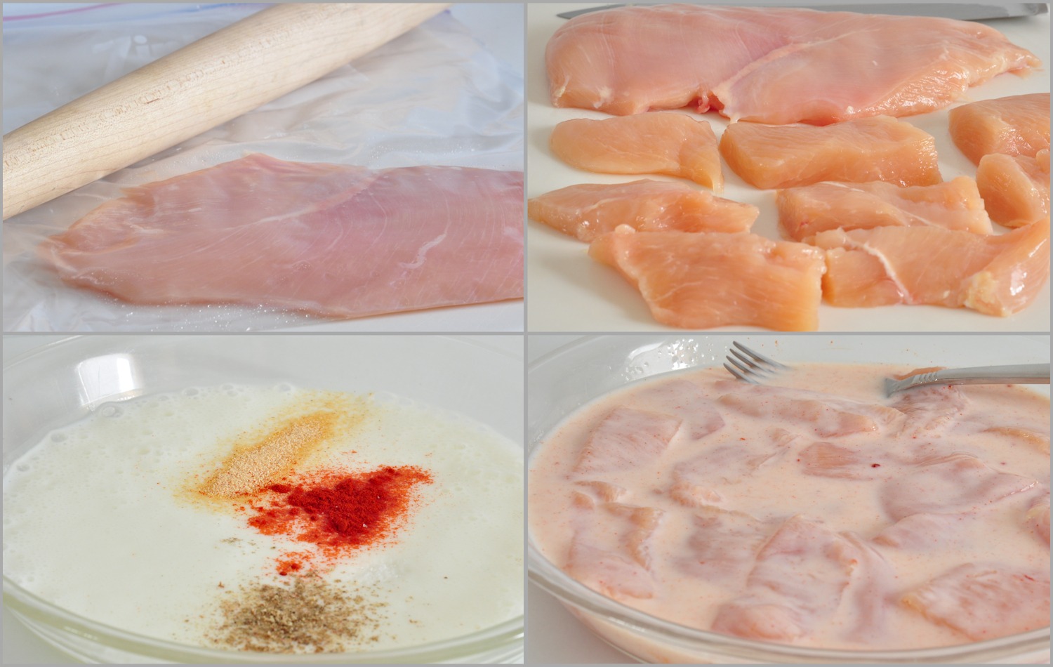 Prepping the chicken breasts on The Creekside Cook