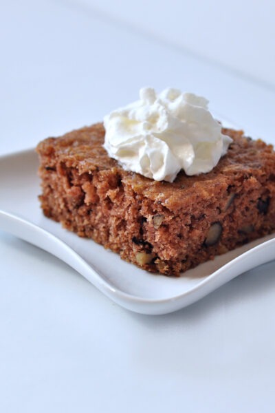 Slice of Fresh Apple Cake on The Creekside Cook