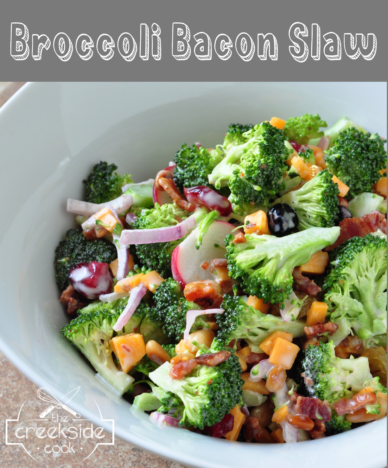 Recipe for Broccoli Bacon Slaw on The Creekside Cook