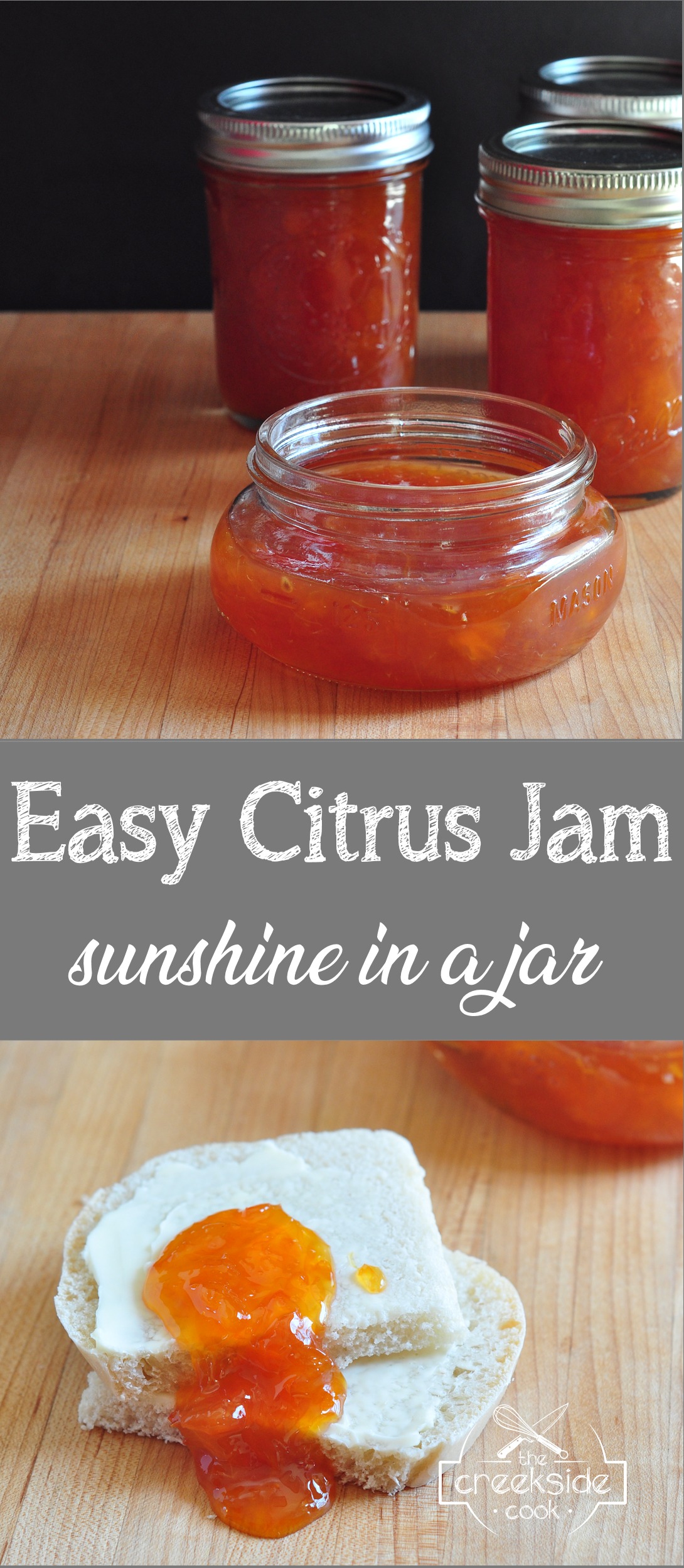 Pinterest Pin for Easy Citrus Jam on the Creekside Cook