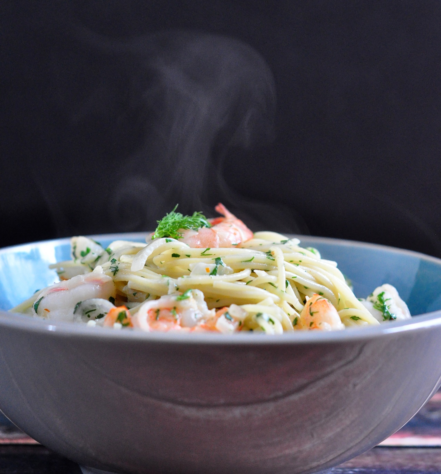Bowl of Vermicelli with Shrimp and Herbs