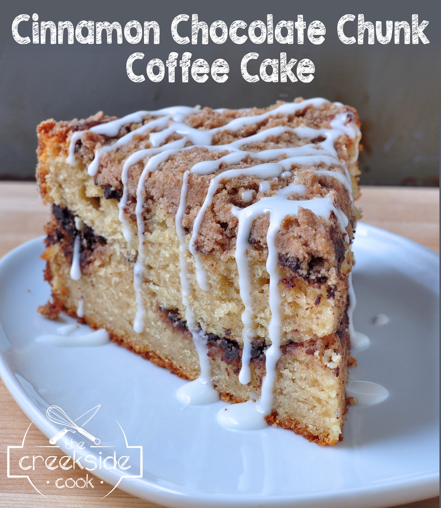 Recipe for Cinnamon Chocolate Chunk Coffee Cake on The Creekside Cook