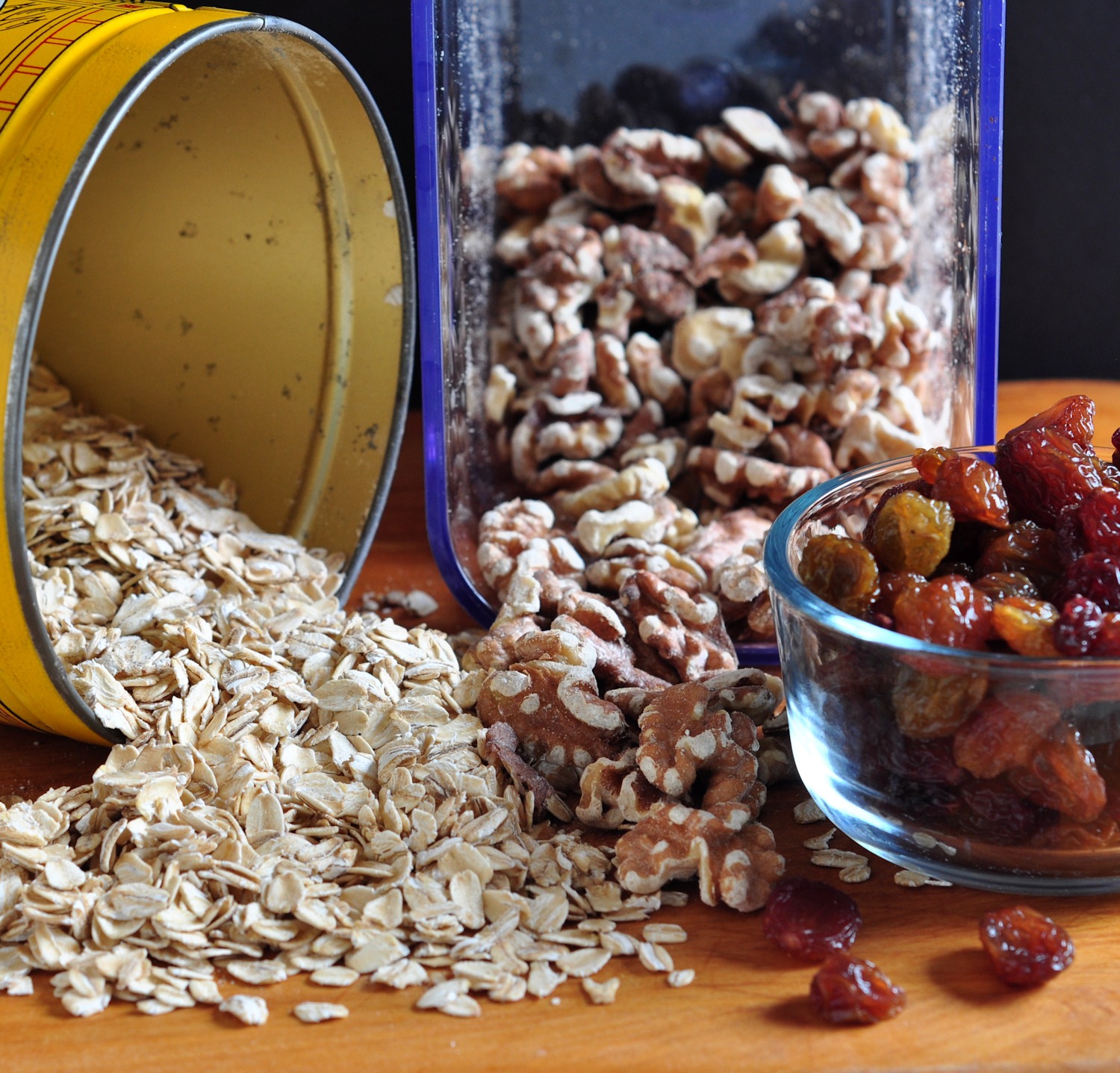 oats, fruit and nuts