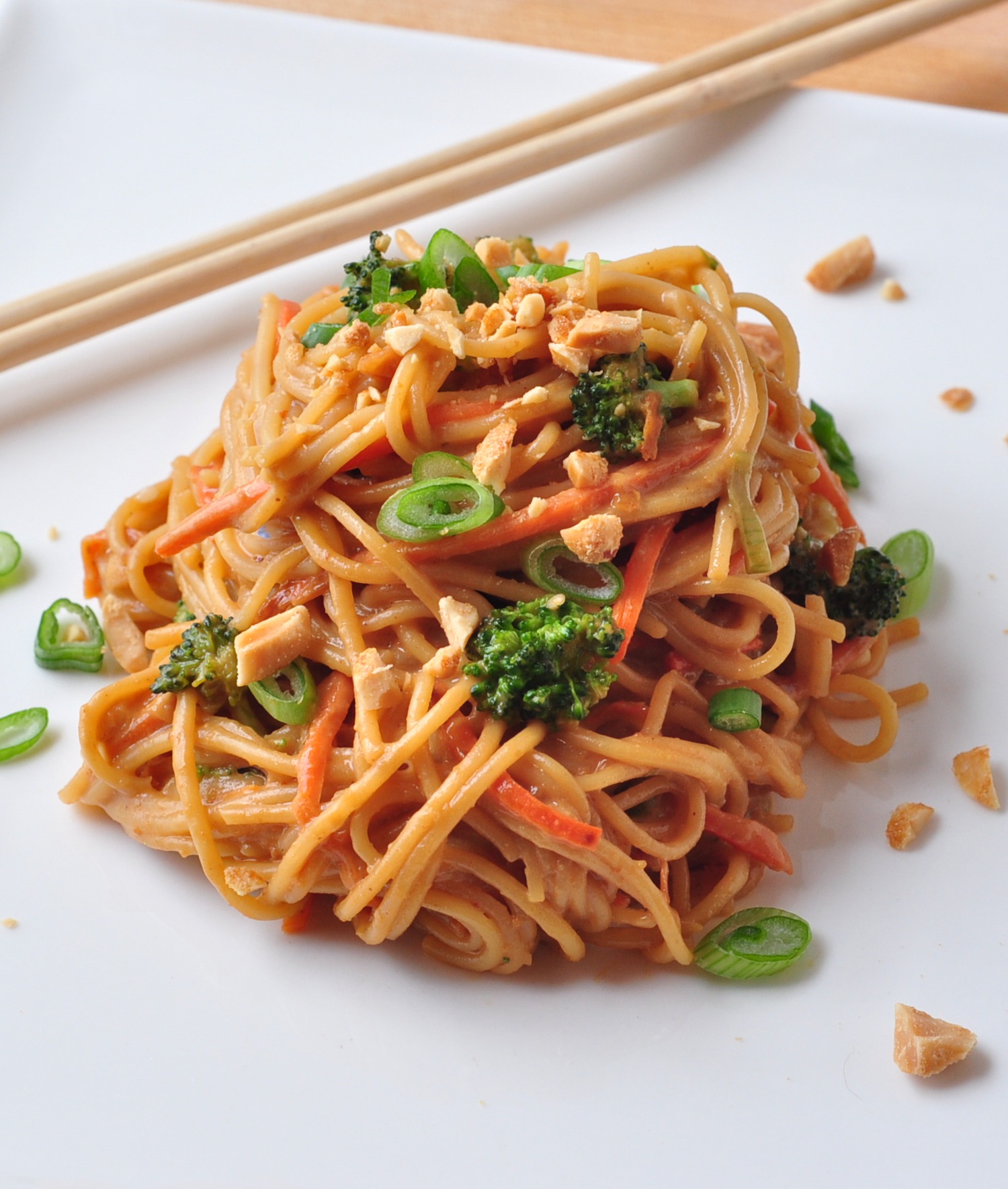 plate of spicy peanut noodles