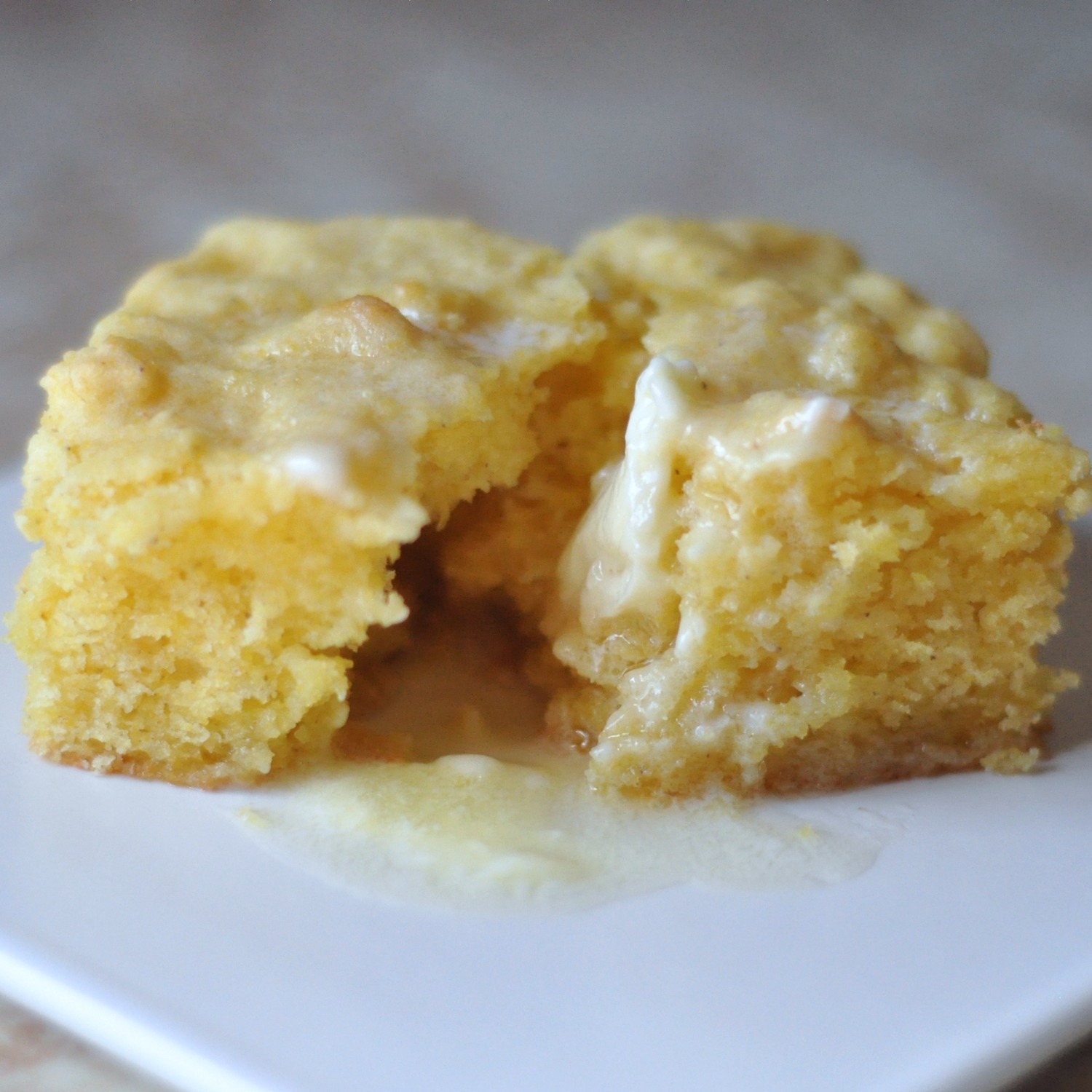 Slice of Buttermilk Cornbread with melted butter