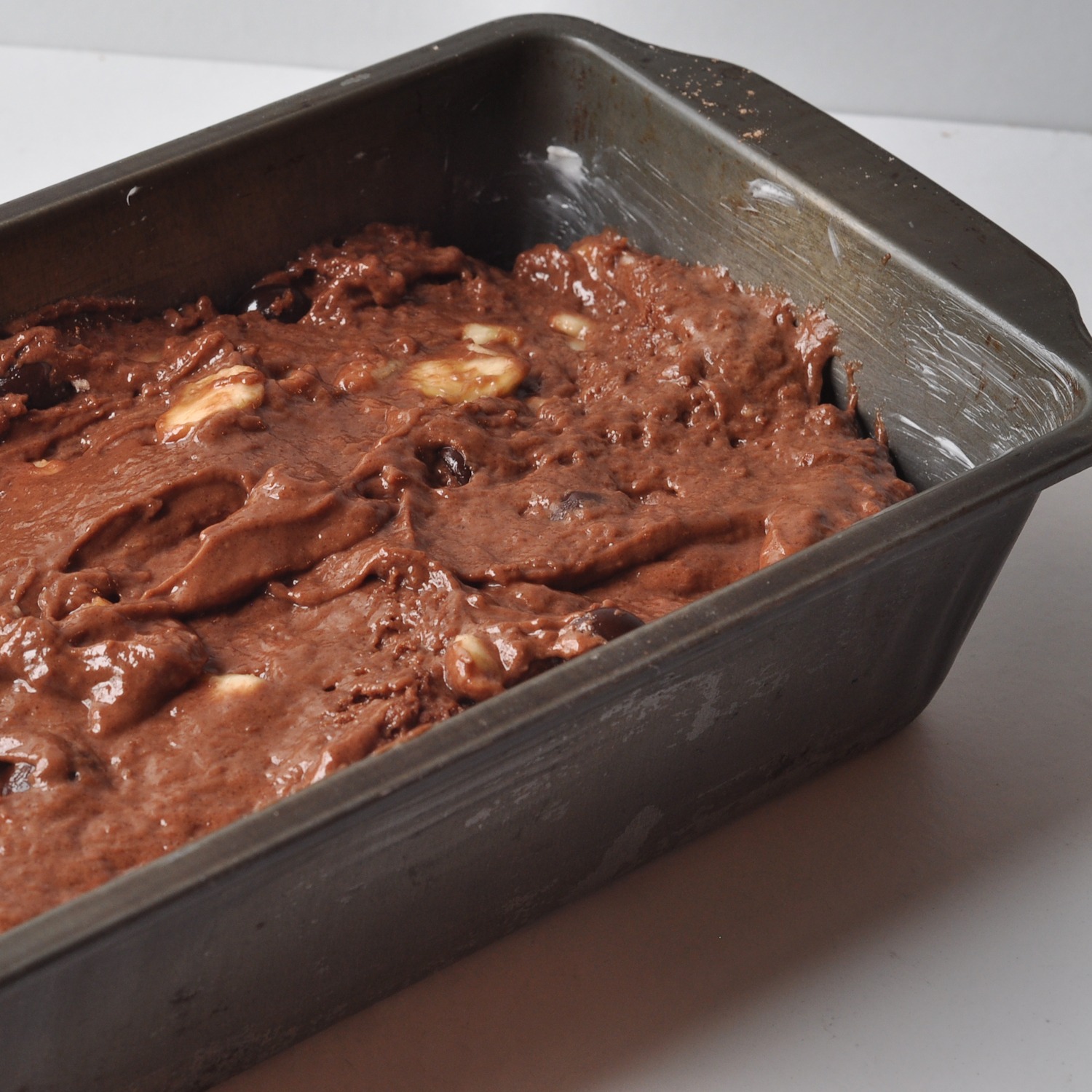 batter in a loaf pan