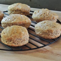 recipe card for ginger lemon scones on the creekside cook