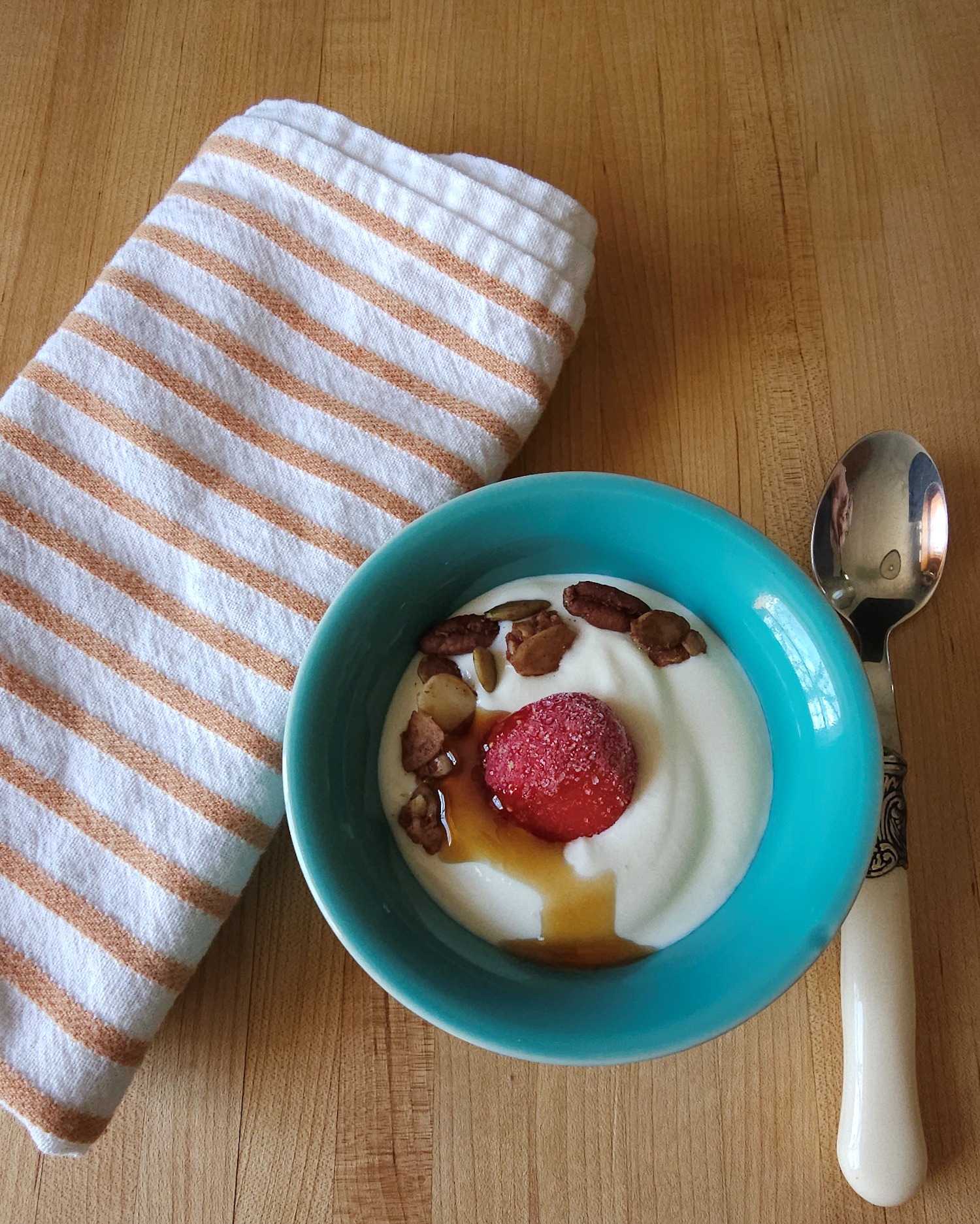 serving homemade yogurt on the creekside cook