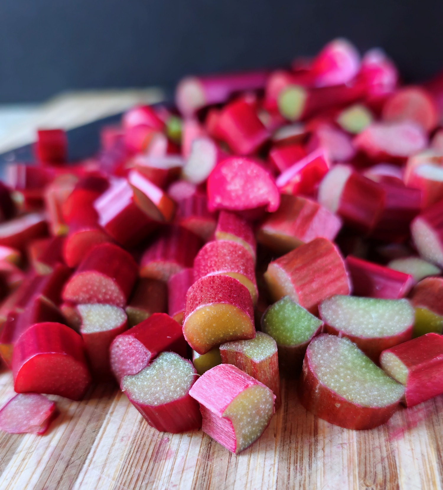 cut up rhubarb