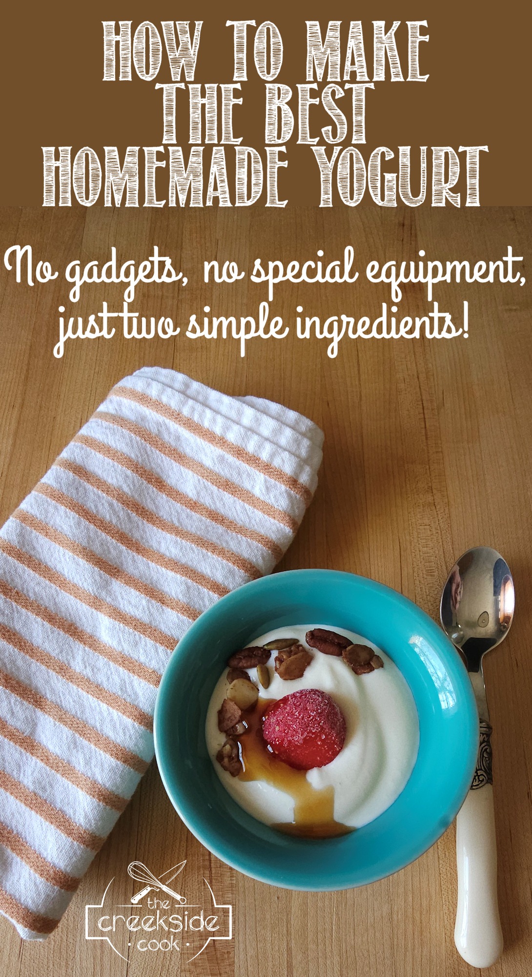 Pinterest pin for Homemade Yogurt on The Creekside Cook