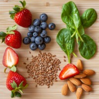 ingredients for berry blast almond smoothies