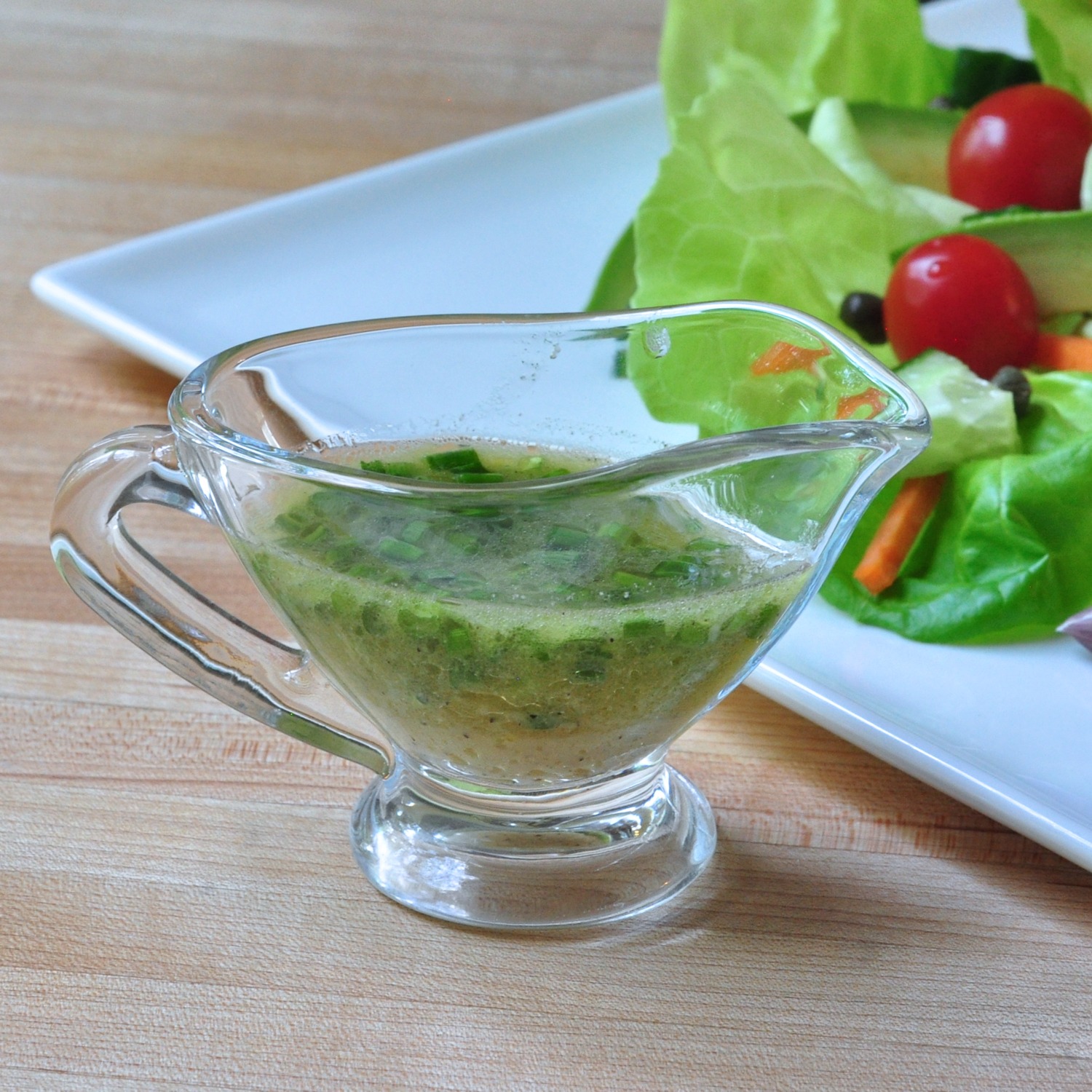 salad with chive lemon vinaigrette