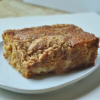 slice of easy rhubarb cake