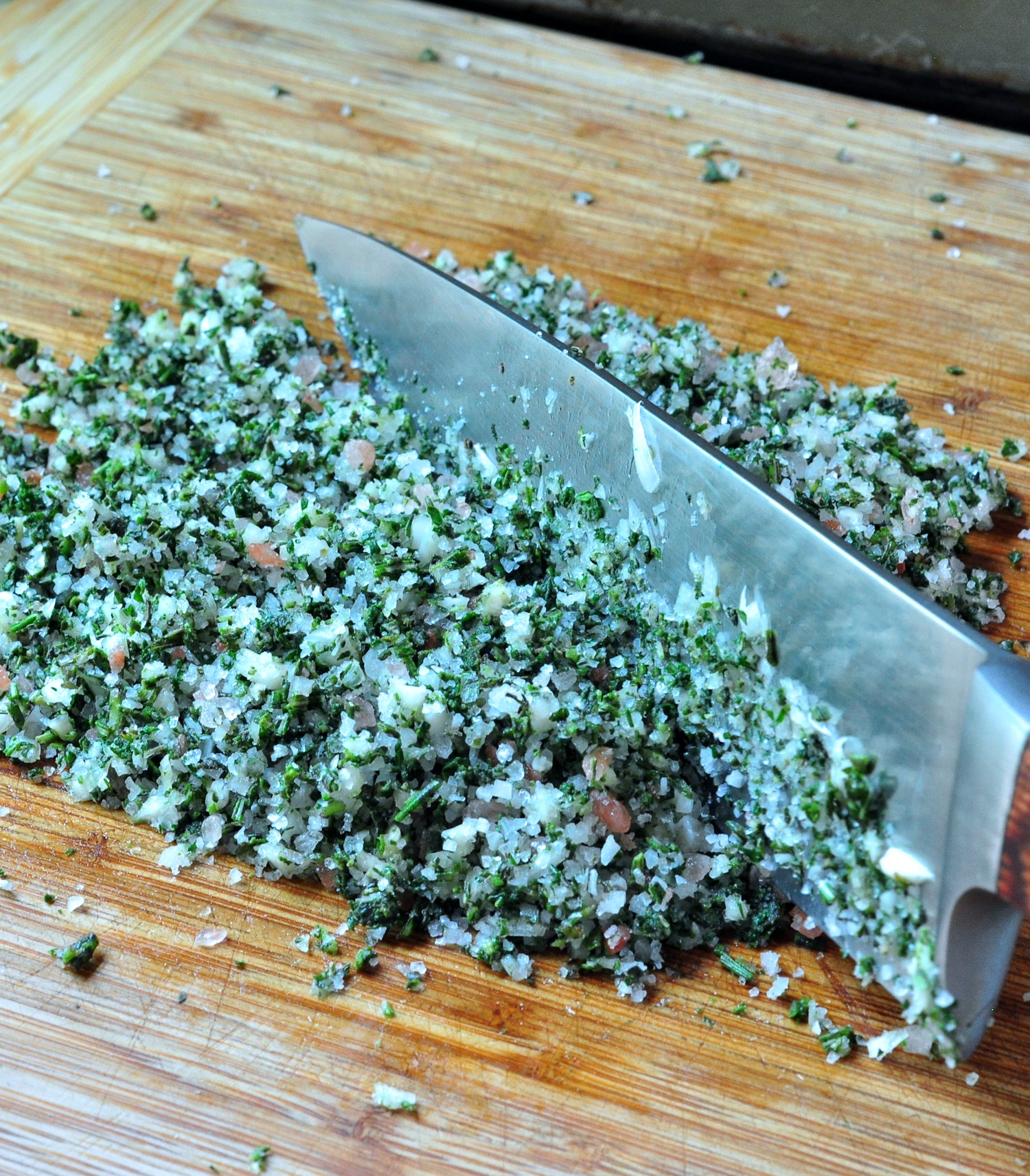 chopping Tuscan Herb Salt