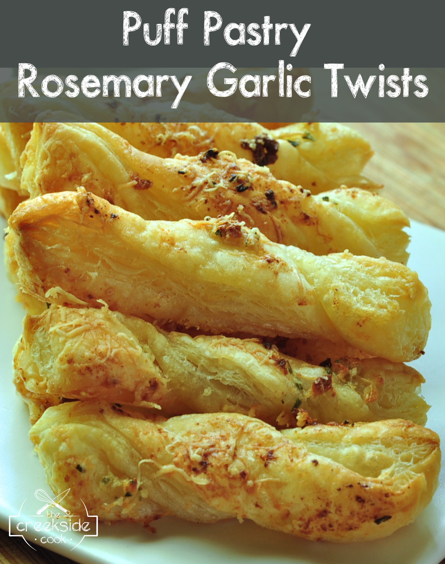 recipe for Puff Pastry Rosemary Garlic Twists on The Creekside Cook