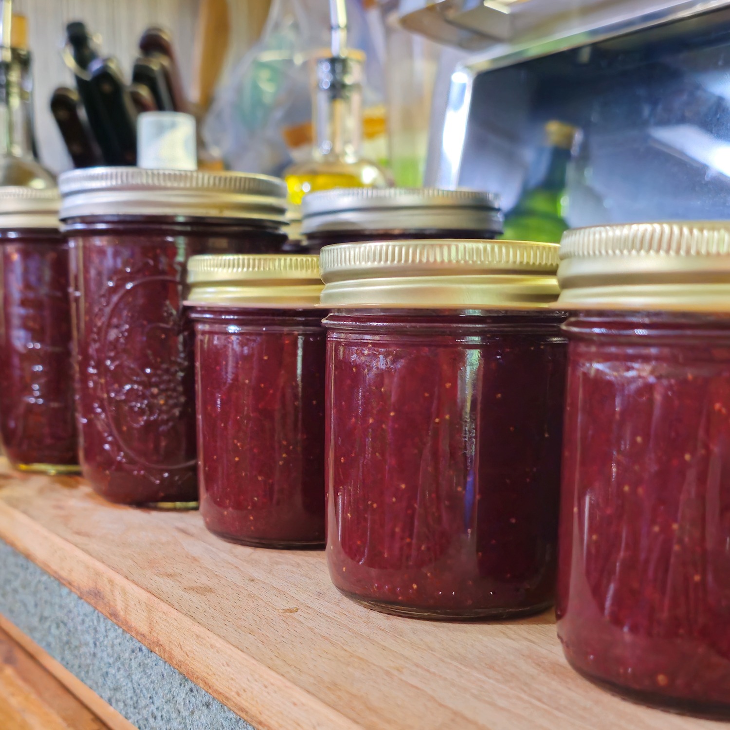 jars of strawberry preserves