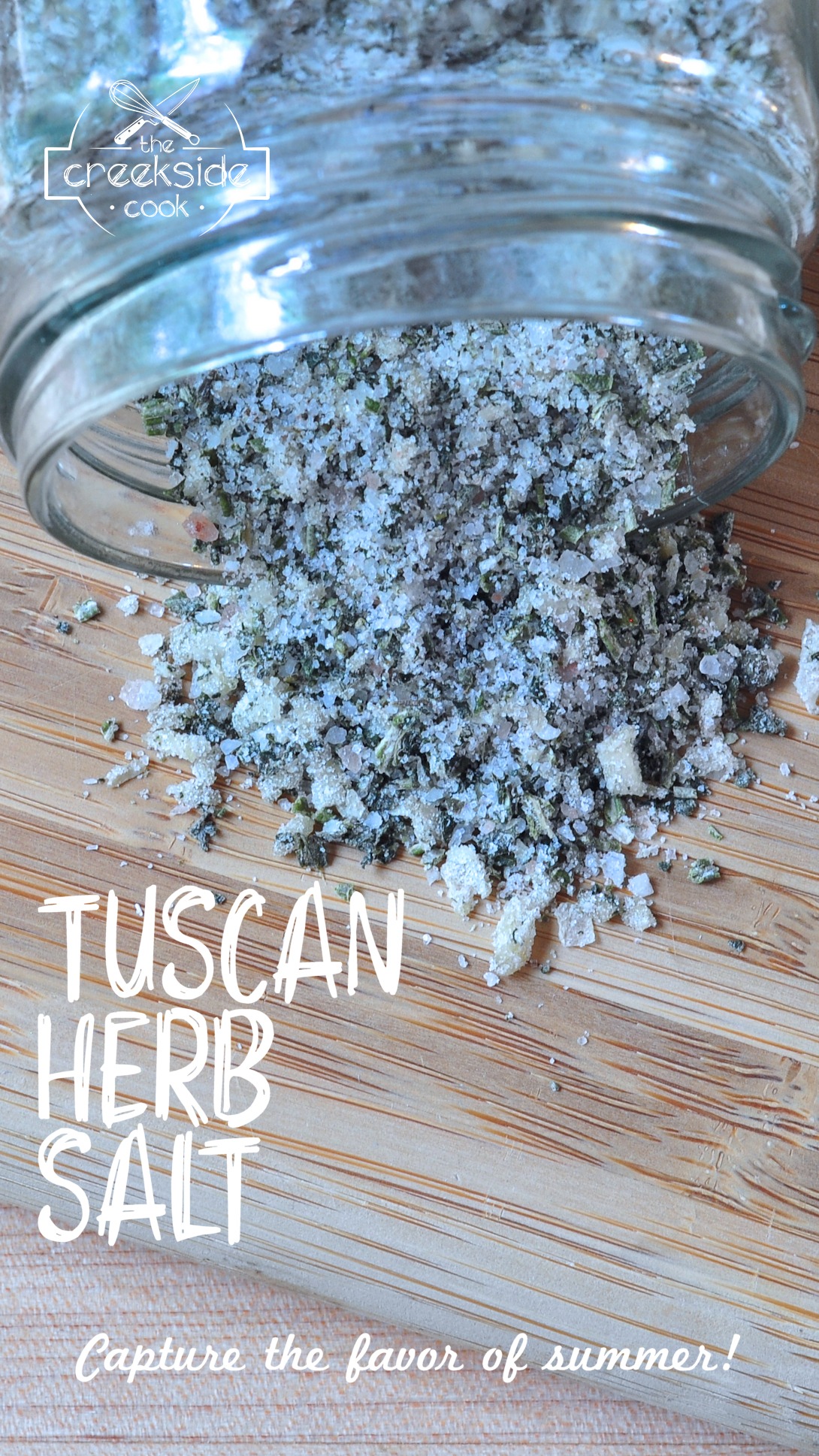Pinterest pin for Tuscan Herb Salt on The Creekside Cook