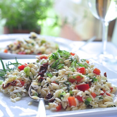 mediterranean orzo salad on the creekside cook