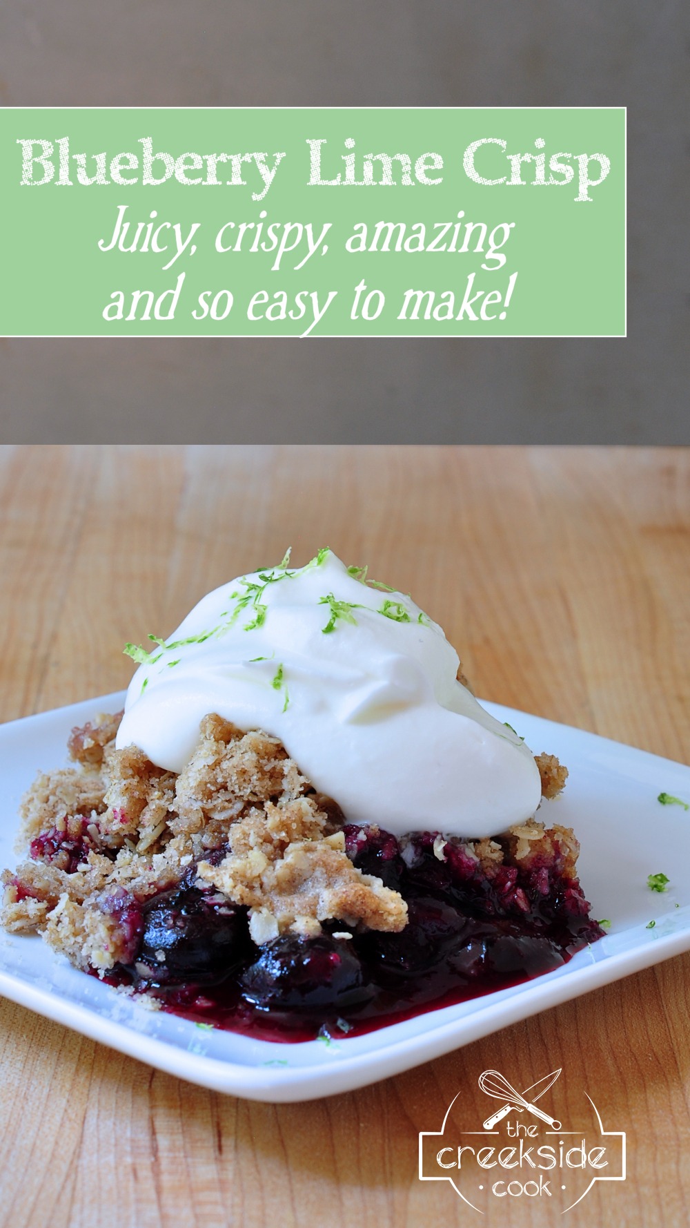 Pinterest pin for Blueberry Lime Crisp