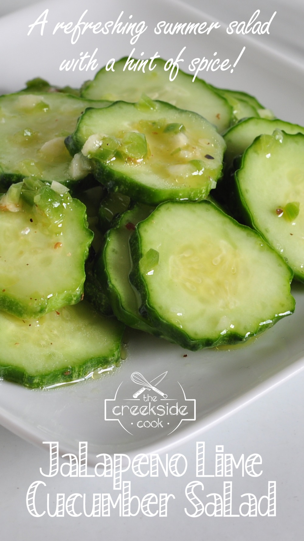 Pinterest pin for Jalapeno Lime Cucumber Salad