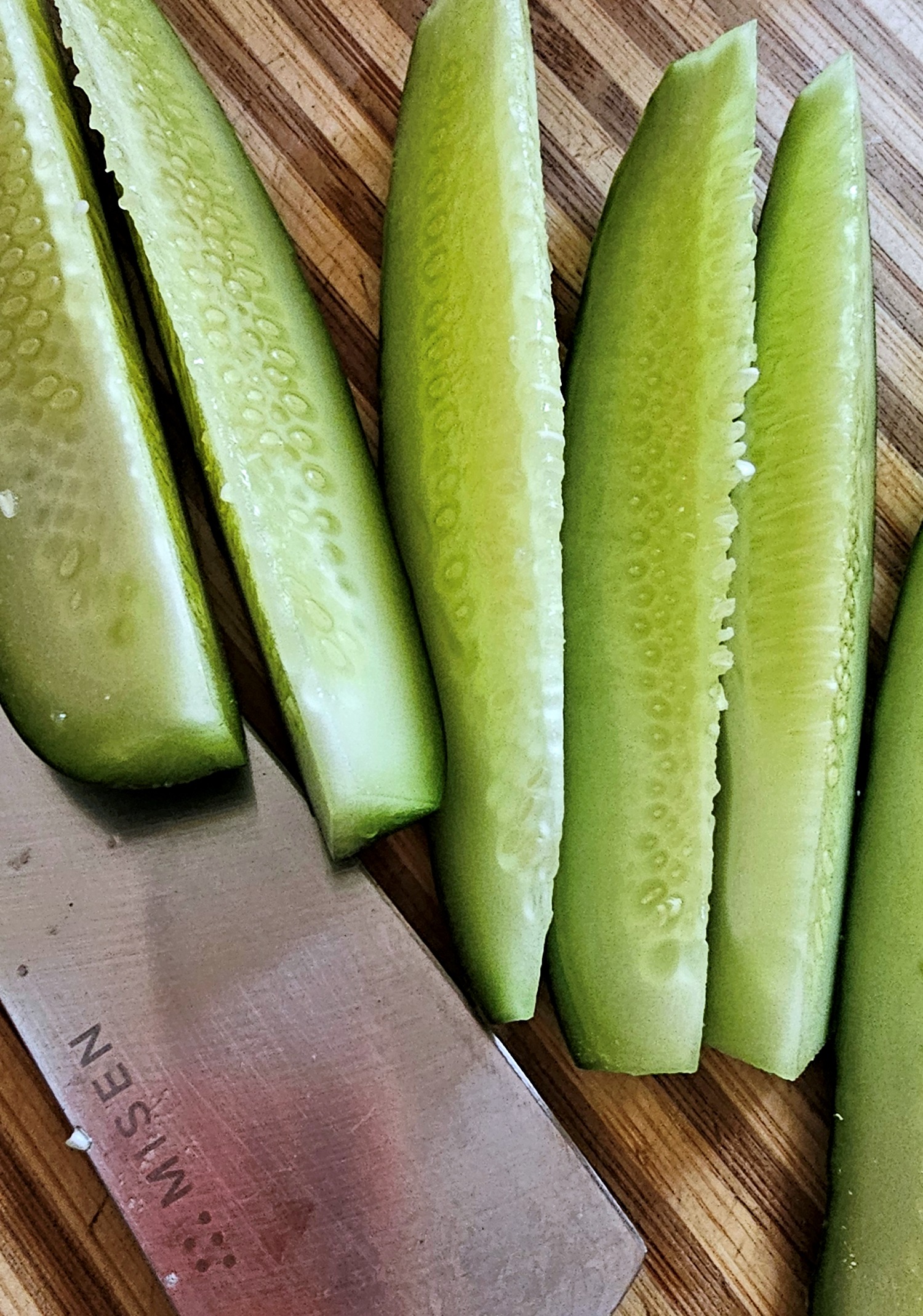 cutting cucumbers