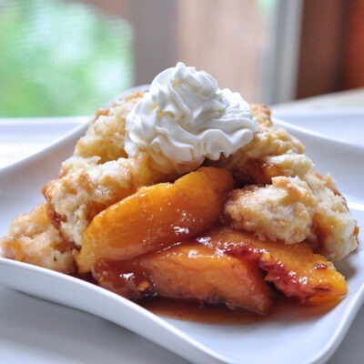Recipe for Peach Cobbler on The Creekside Cook