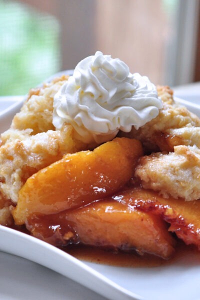 Recipe for Peach Cobbler on The Creekside Cook