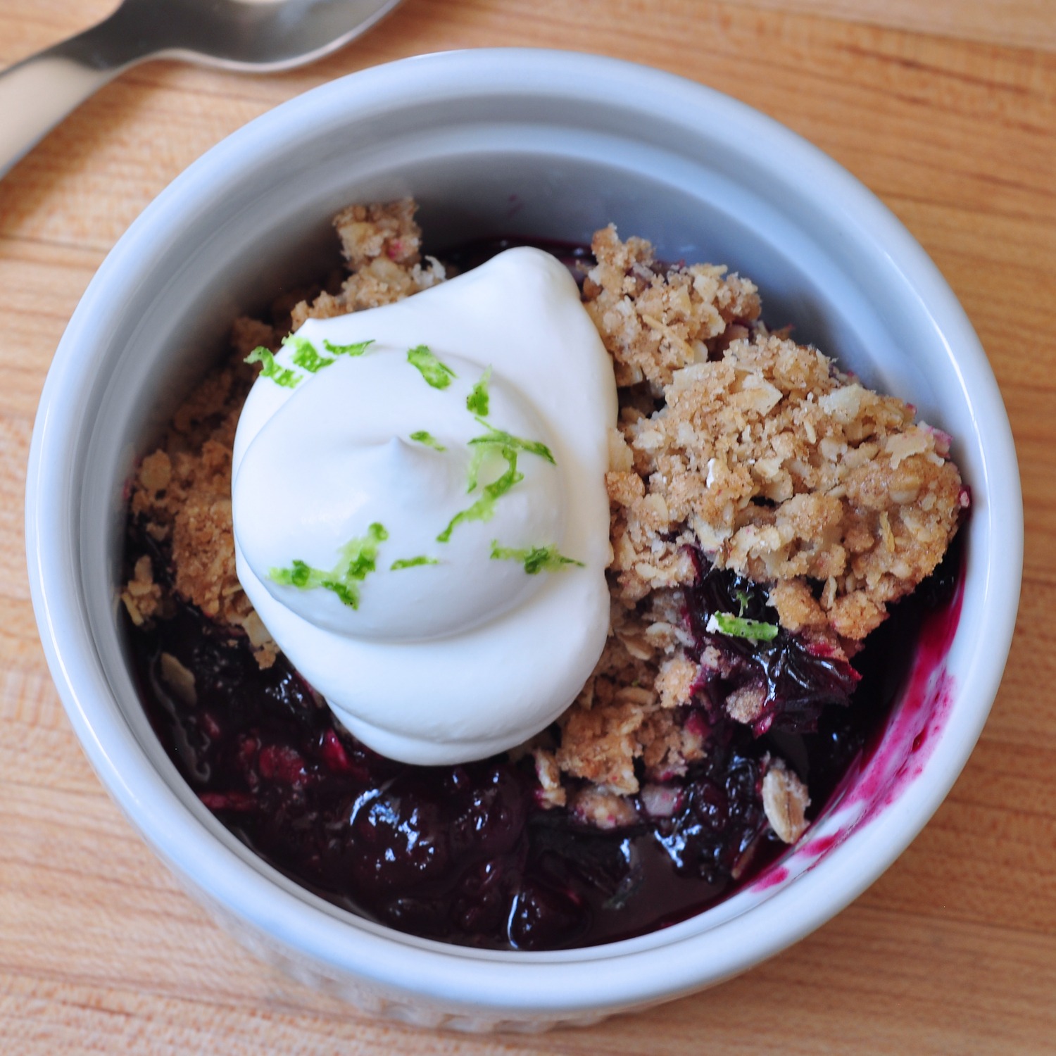 Bowl of Blueberry Lime Crisp